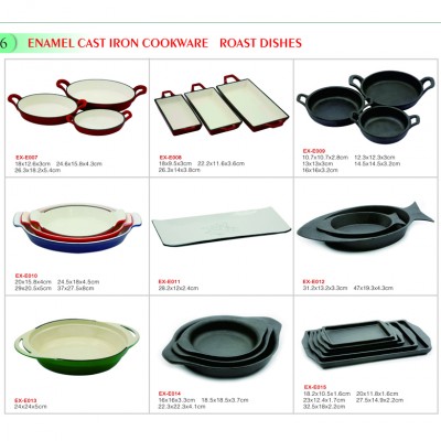 EX-E007 enamail cast iron cookware roast dishes